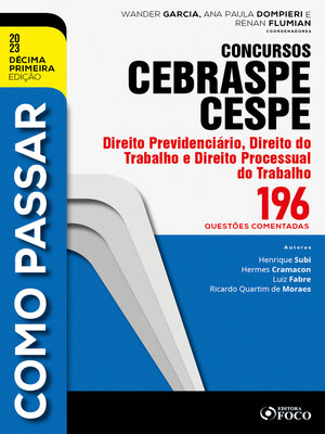 cover image of Como passar concursos CEBRASPE -Direito Previdenciário, Trabalho e Processual do Trabalho